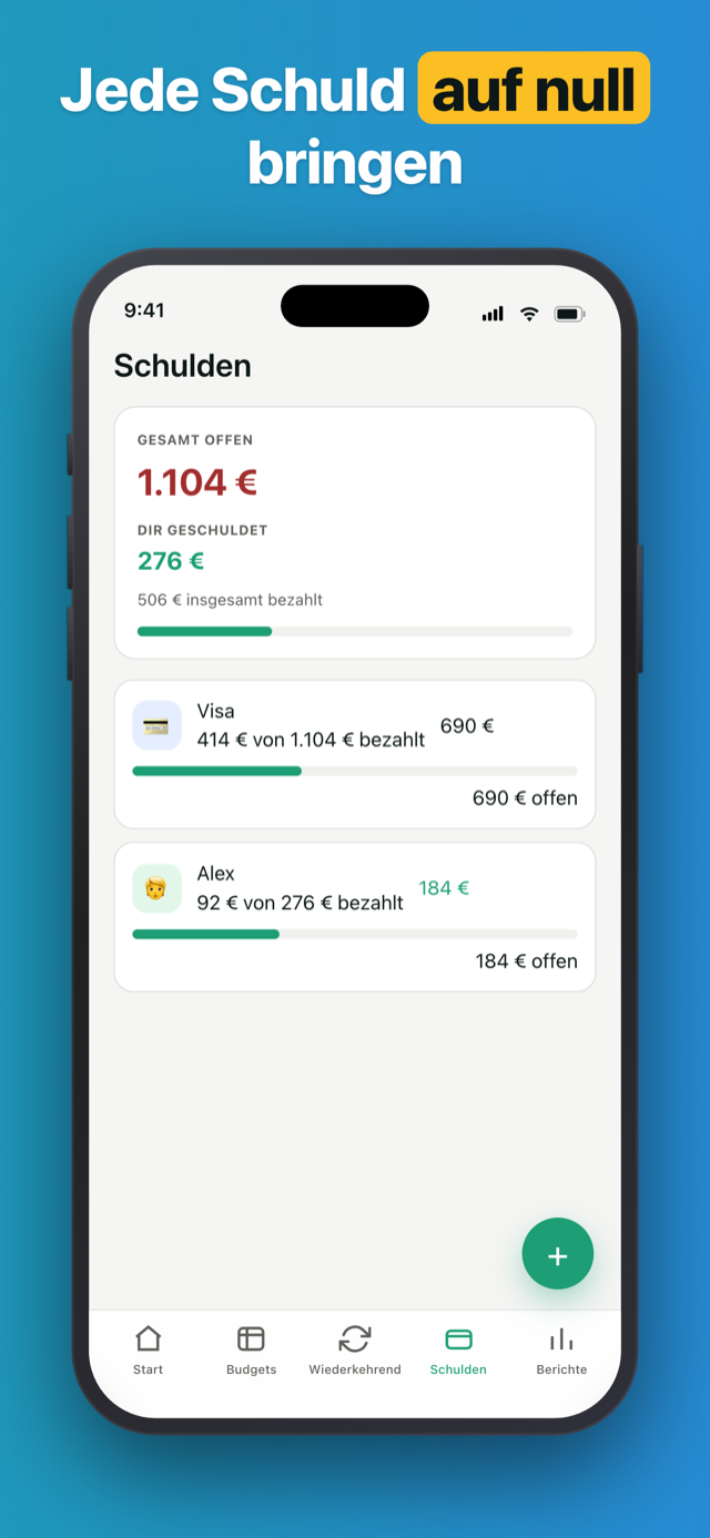 Penno debt tracker with partial payments and notes