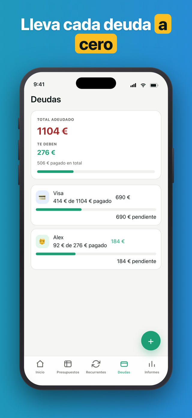 Penno debt tracker with partial payments and notes