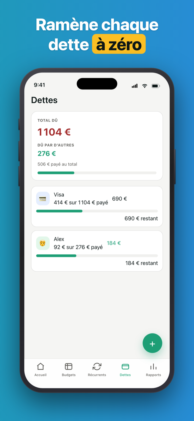 Penno debt tracker with partial payments and notes