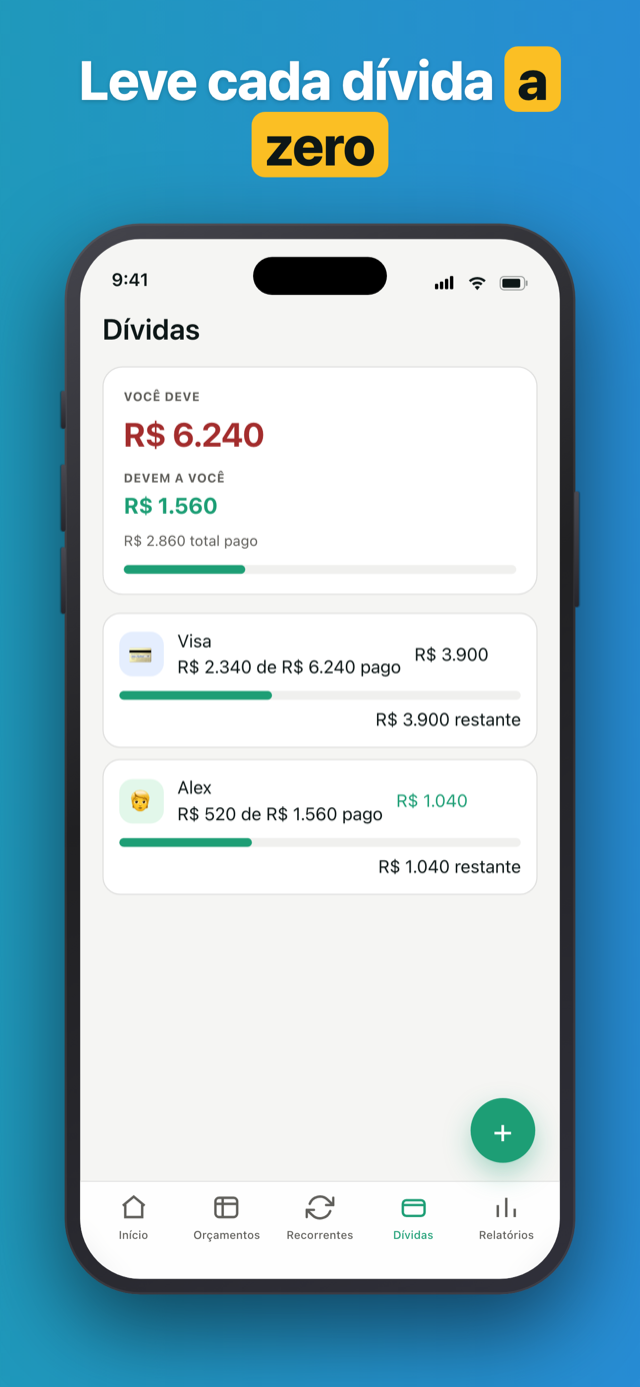 Penno debt tracker with partial payments and notes